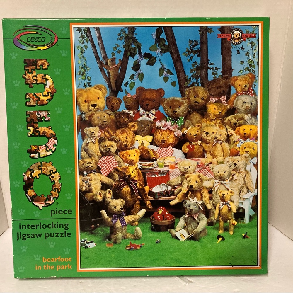 Ceaco Bialosky Bearfoot in the Park 550 pc Jigsaw Puzzle 18"x24" Complete